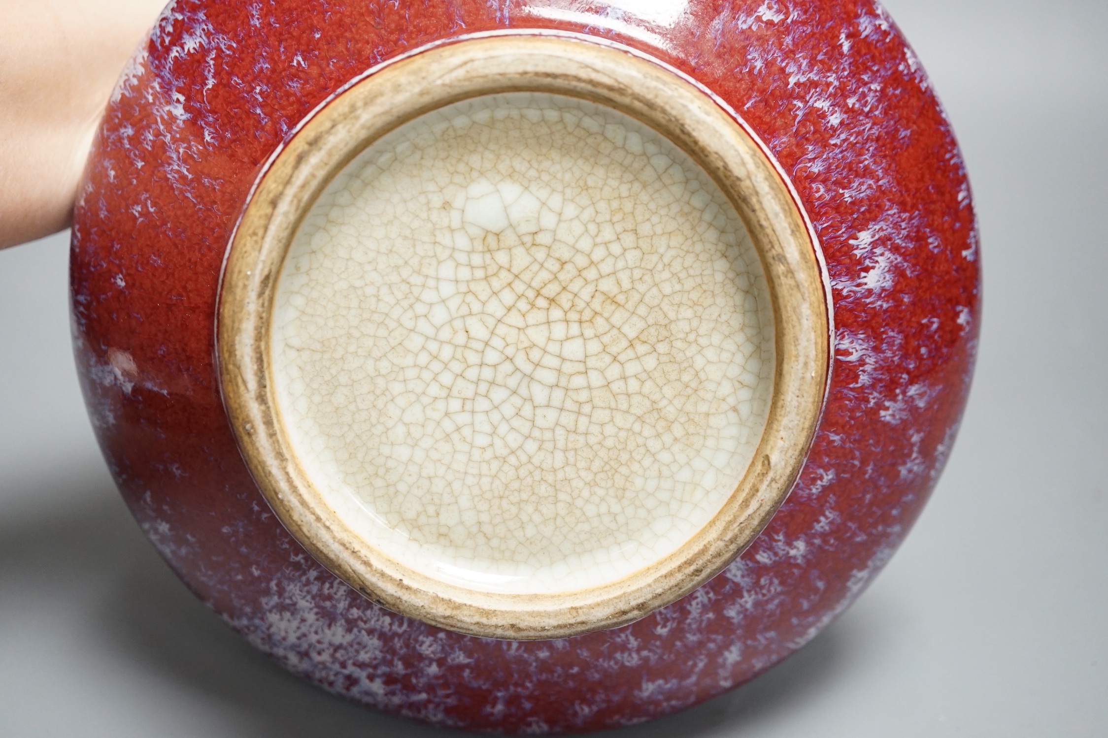 A Chinese flambe glazed vase - 24.5cm